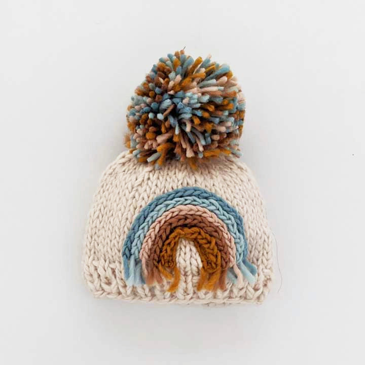 Huggalugs Pecan Pom Pom Knitted Beanie Hat